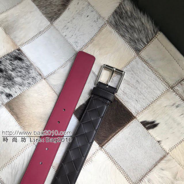 BV高端男士皮帶 寶緹嘉intreccio編織雙面啞光小牛皮腰帶  jjp1537
